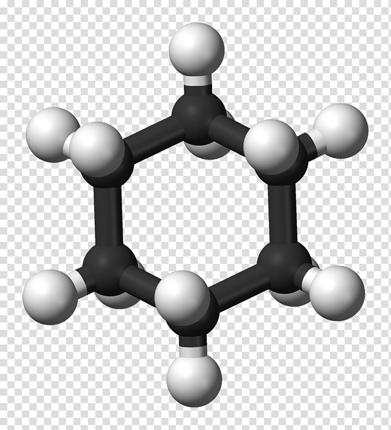 Benzoic acid Ball-and-stick model Molecule Chemical structure, click the material transparent background PNG clipart