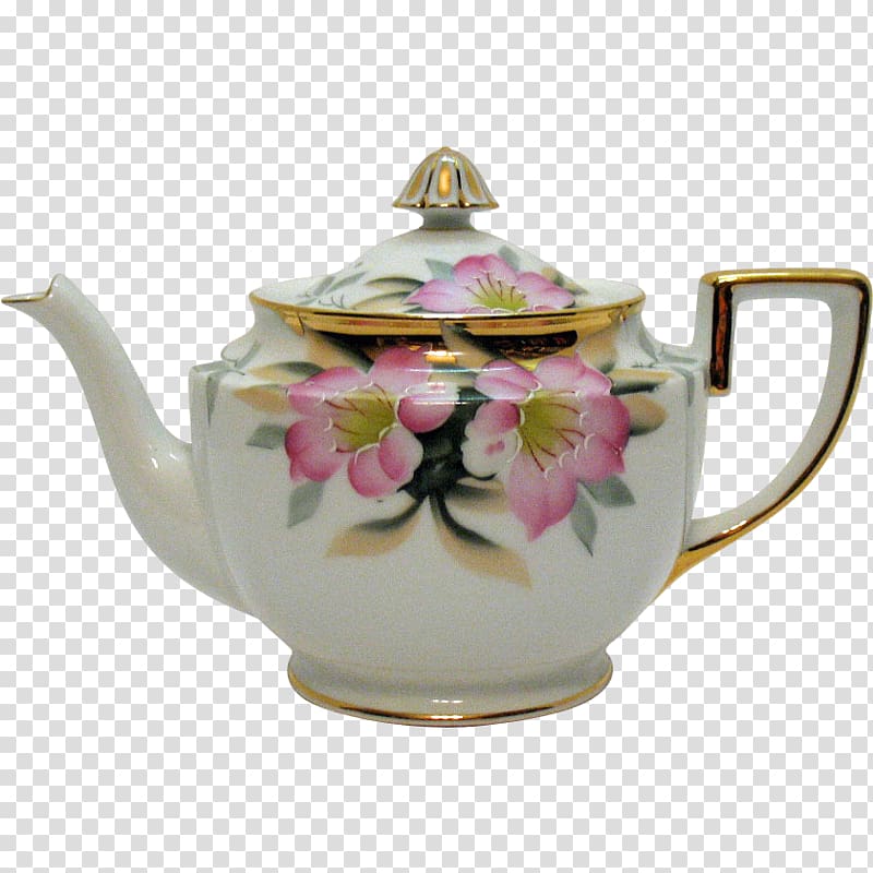 Porcelain Antique Teapot Tableware Kettle, hand painted teapot transparent background PNG clipart
