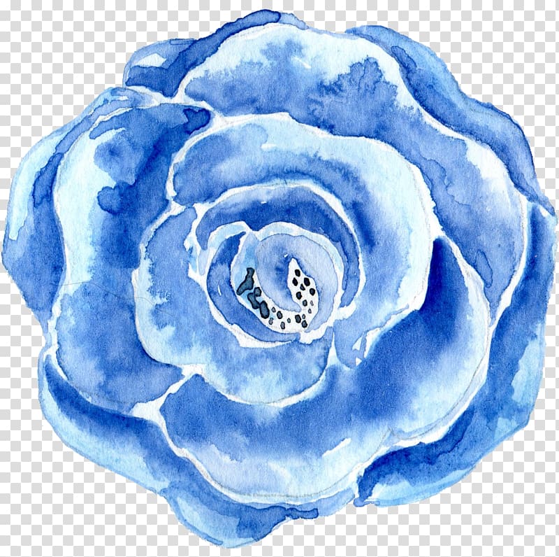 blue rose illustration, Blue Watercolor painting Flower, blue,flowers,Hand Painted transparent background PNG clipart