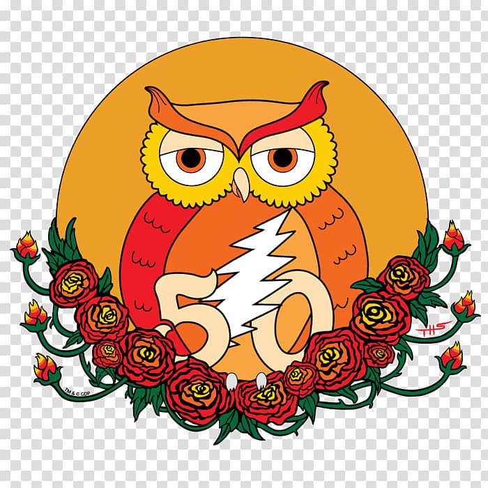 Owl Grateful Dead T-shirt Steal Your Face The Dead, owl transparent background PNG clipart
