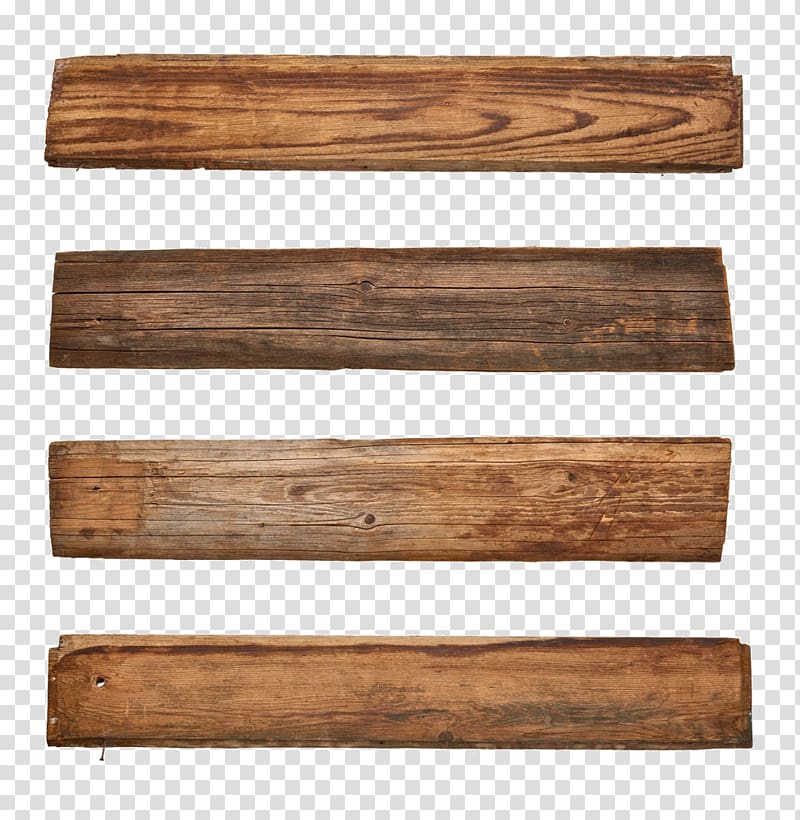 four brown wood planks, Wood Plank Billboard, Brown wood transparent background PNG clipart
