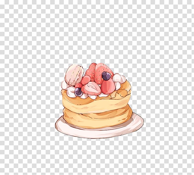 Strawberry cream cake Milk Torte, Cute strawberry cake transparent background PNG clipart