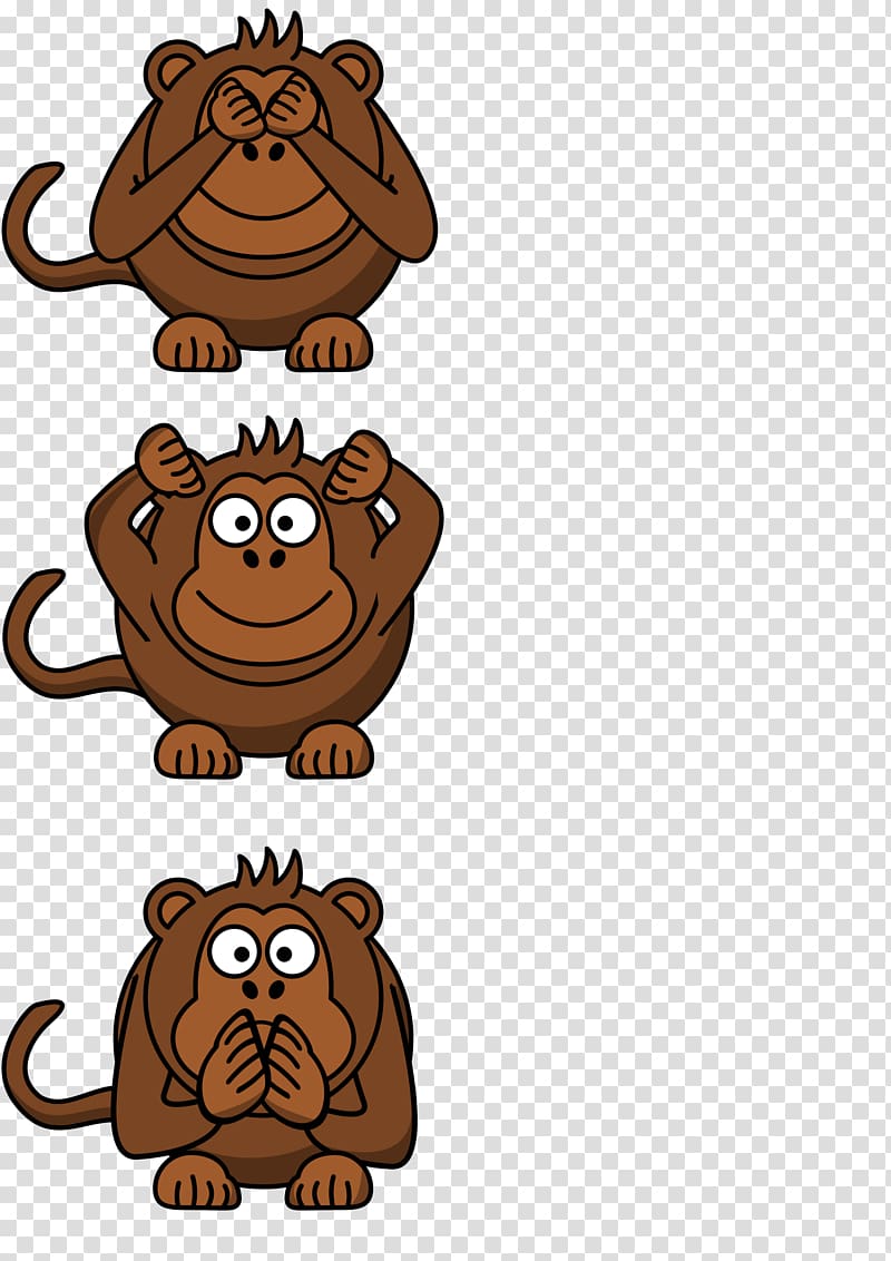 T-shirt Spreadshirt Three wise monkeys Good, monkey transparent background PNG clipart