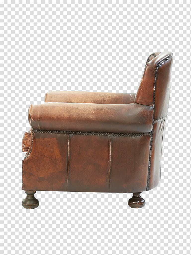 Club chair Furniture Leather, Old Couch transparent background PNG clipart