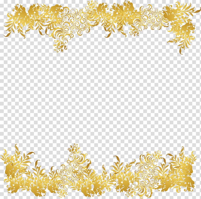 brown leaves frame illustration, Flower Euclidean , Golden flower rattan frame transparent background PNG clipart