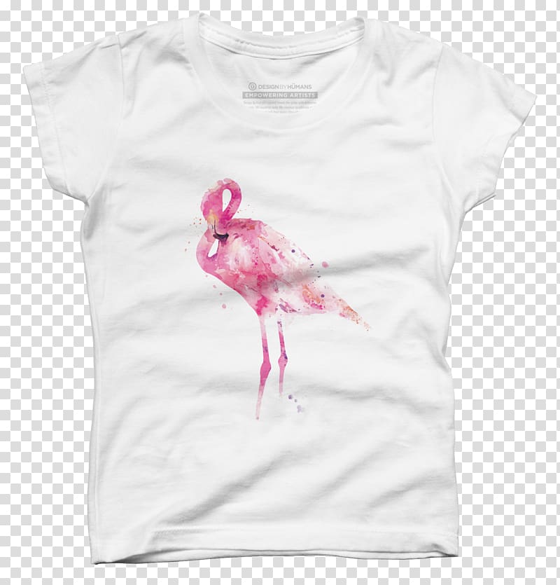 T-shirt Neck Sleeve Bluza Bird, flamingo printing transparent background PNG clipart