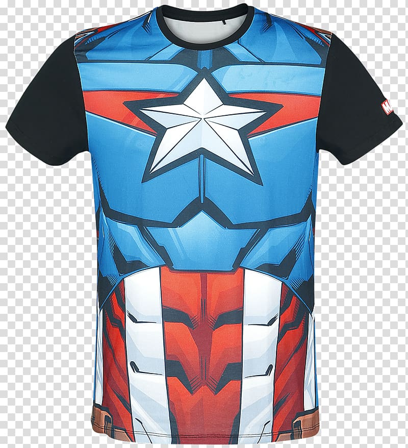 Printed T-shirt Captain America Clothing Top, T-shirt transparent background PNG clipart