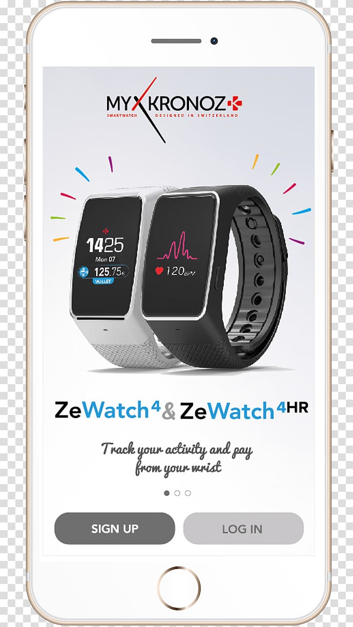 MyKronoz ZeWatch4 Smartwatch Heart rate monitor, watch transparent background PNG clipart