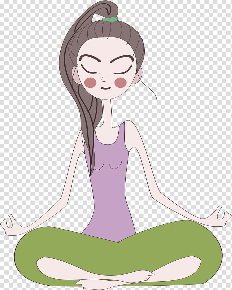 Cartoon Yoga instructor, Ladies yoga movement transparent background PNG clipart