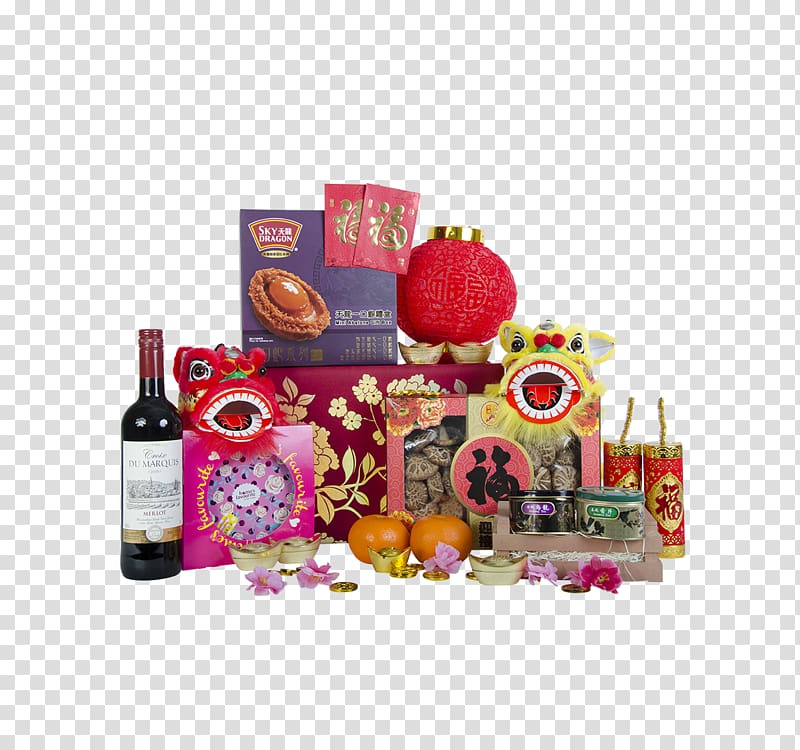 Food Gift Baskets Hamper Greeting & Note Cards New Year, abalone mushrooms transparent background PNG clipart