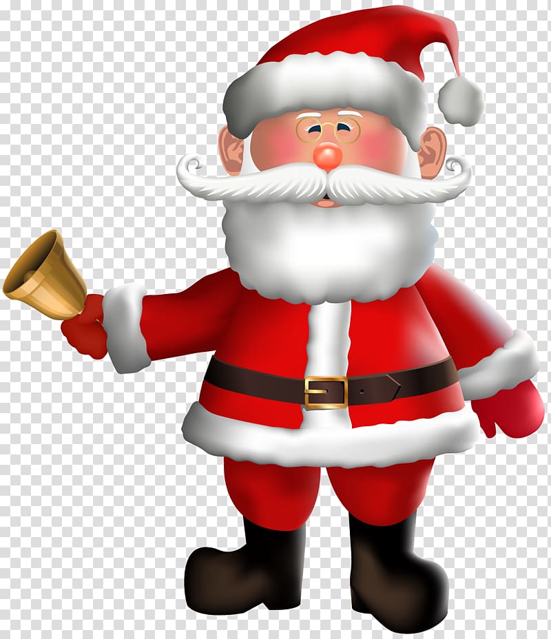 Santa Claus holding bell illustration, Santa Claus Father Christmas , Santa Claus transparent background PNG clipart