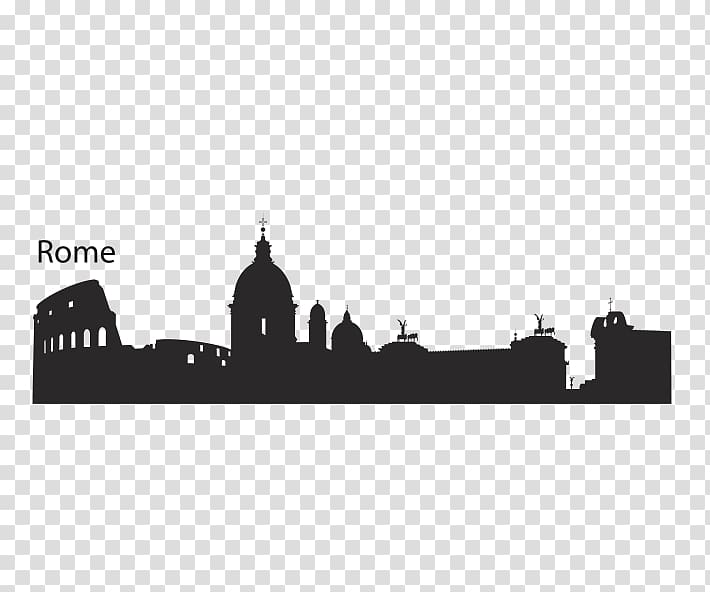 Rome Skyline Silhouette, Silhouette transparent background PNG clipart