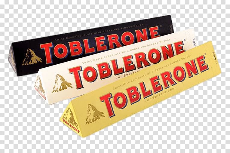 three assorted-flavors Toblerone chocolates boxes, Toblerone Trio transparent background PNG clipart