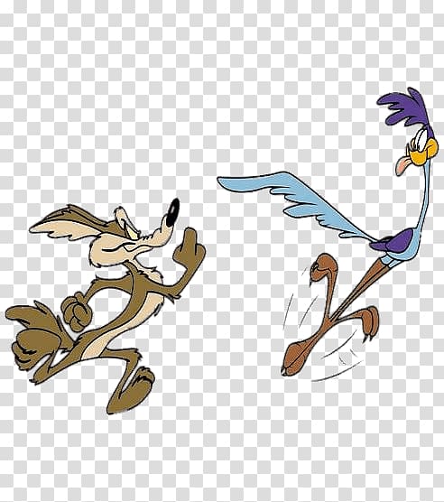 Will-E Cayote and Road Runner illustration, Wile E. Coyote Running After Road Runner transparent background PNG clipart