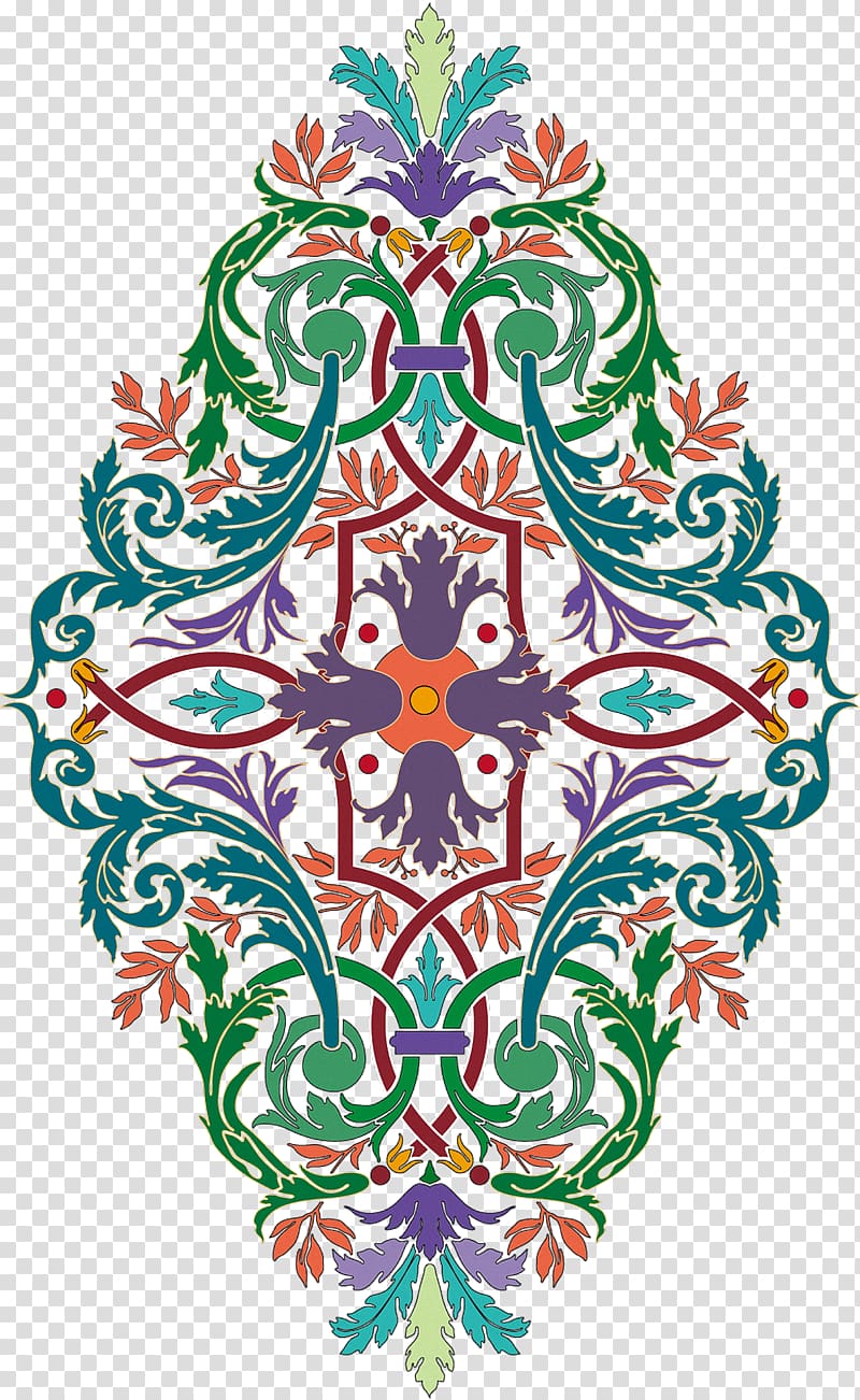 multicolored floral art, Ornament Compuart (interiors4u), ISLAMIC PATTERN transparent background PNG clipart