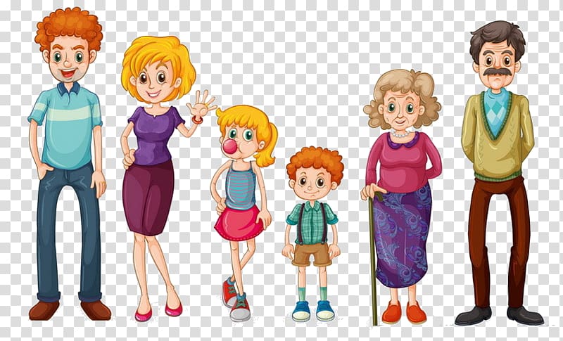 six member family illustration, Family , family transparent background PNG clipart