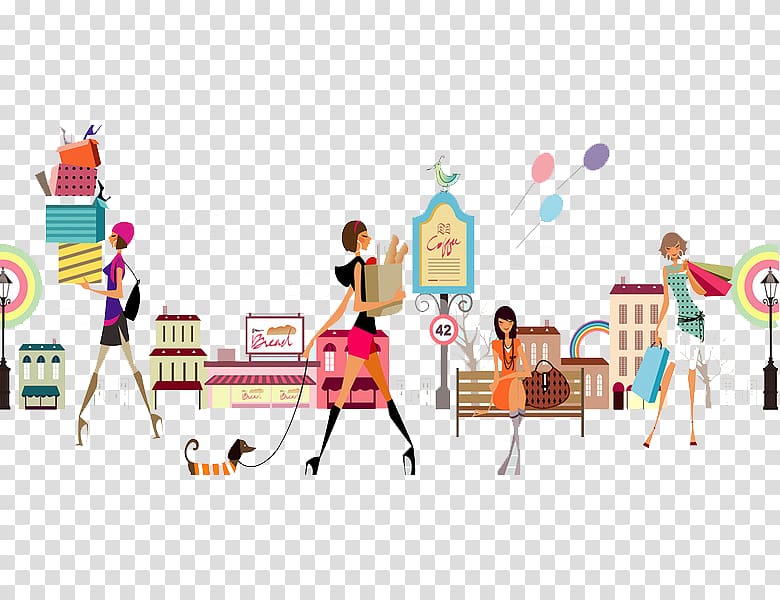 Fashion illustration illustration Illustration, Women\'s Shopping Festival transparent background PNG clipart