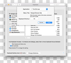 macOS Keyboard shortcut Operating Systems Computer Software, text box tab transparent background PNG clipart thumbnail