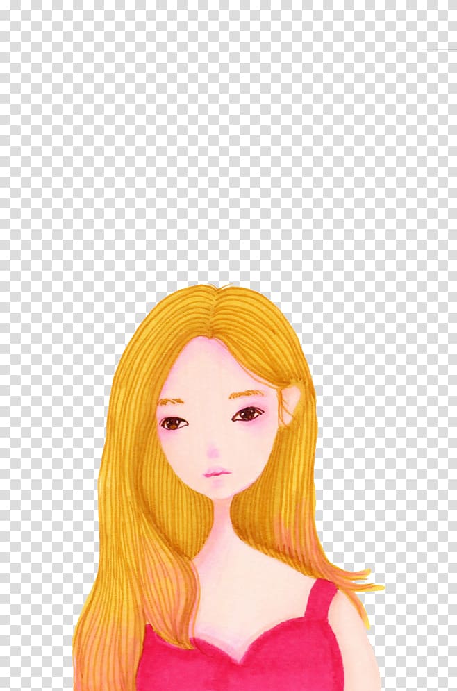 Cartoon Girl, Blond hair little girl transparent background PNG clipart