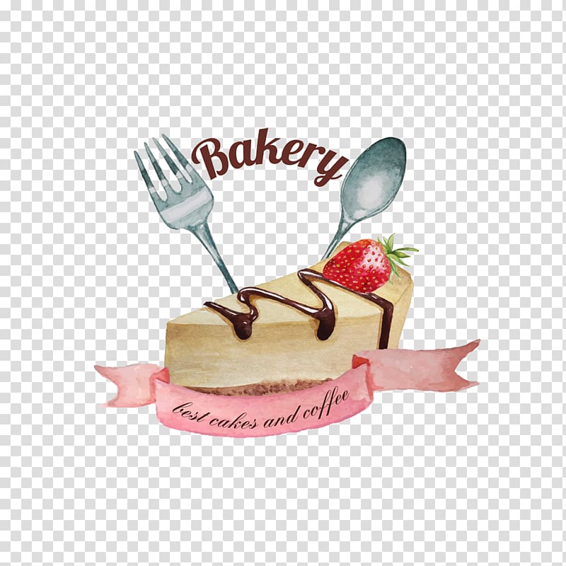 Watercolor painting Drawing Spoon Illustration, Drawing on the cake knife and fork transparent background PNG clipart