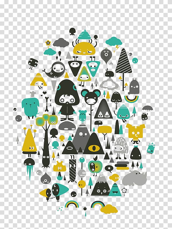 Drawing Cartoon Illustration, Monster Tree Collection transparent background PNG clipart