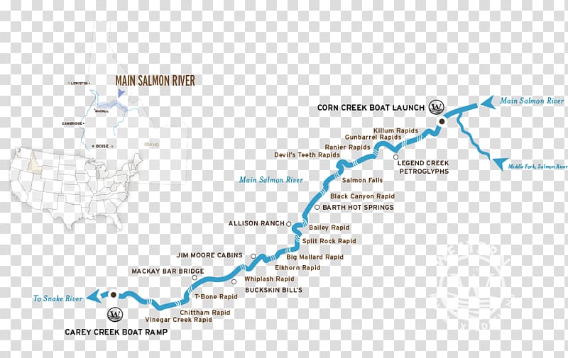 Middle Fork Salmon River Main Snake River, main map transparent background PNG clipart