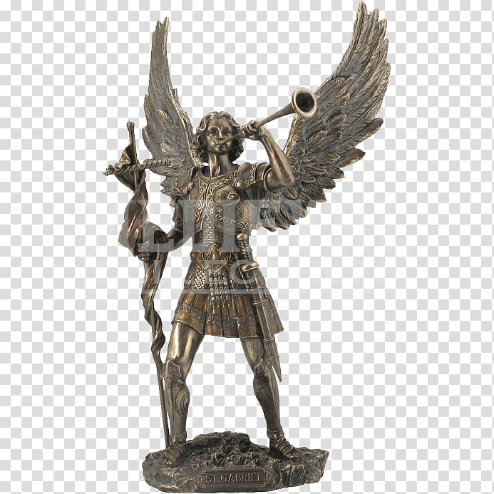 Gabriel Michael Archangel Statue Saint, angel transparent background PNG clipart