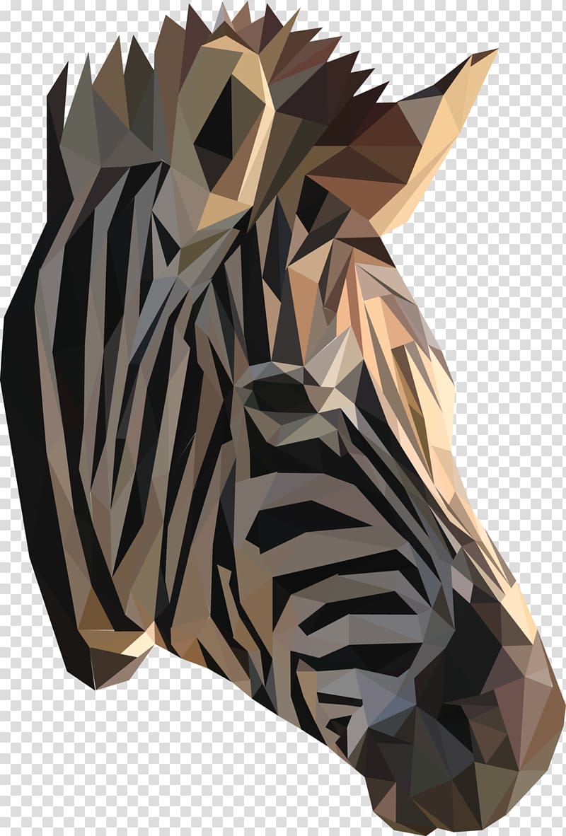 Horse Low poly Polygon Zebra, zebra transparent background PNG clipart