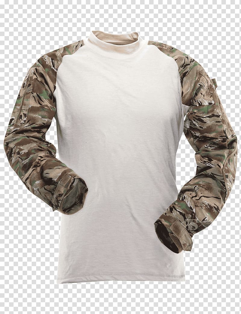T-shirt Sleeve Army Combat Shirt Tigerstripe, T-shirt transparent background PNG clipart