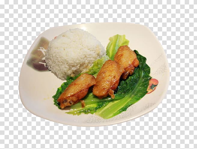 Karaage Hainanese chicken rice Fried chicken Cooked rice, Delicious chicken rice transparent background PNG clipart