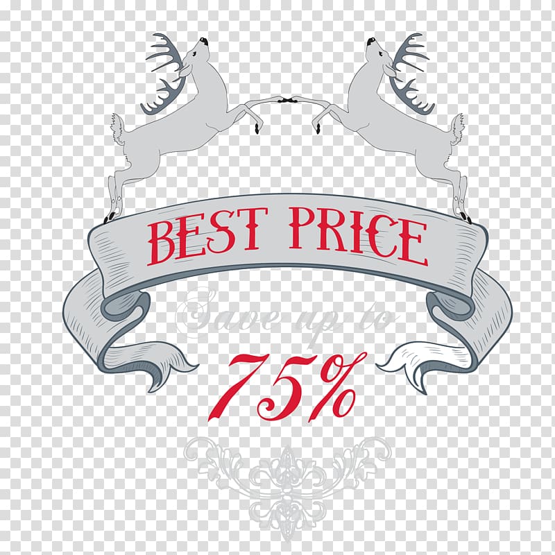 Discounts and allowances Tag Christmas, Elk Christmas tag transparent background PNG clipart