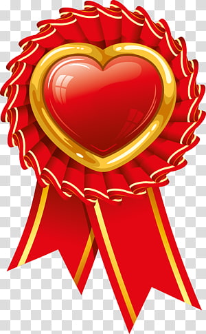 Medal Euclidean Heart Illustration, Heart-shaped decorative elements transparent background PNG clipart thumbnail