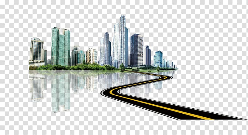 gray concrete buildings illustration, High-rise building, Smart City,city,High-rise,building,highway transparent background PNG clipart