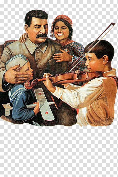 Joseph Stalin Soviet Union Propaganda Sergo Ordzhonikidze Poster, Stalin and children transparent background PNG clipart