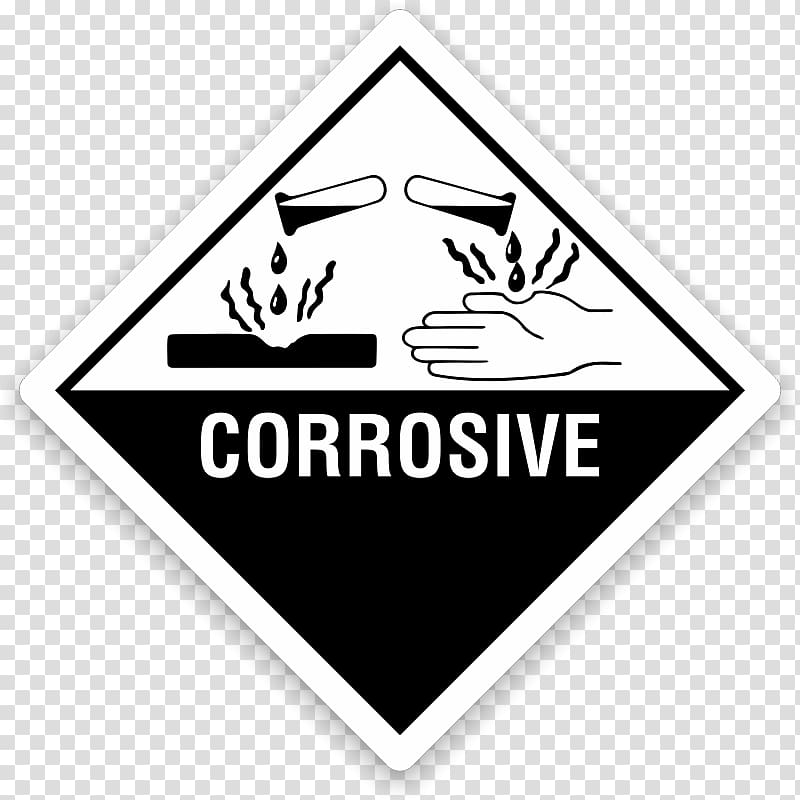 HAZMAT Class 8 Corrosive substances Dangerous goods Label Corrosion ...