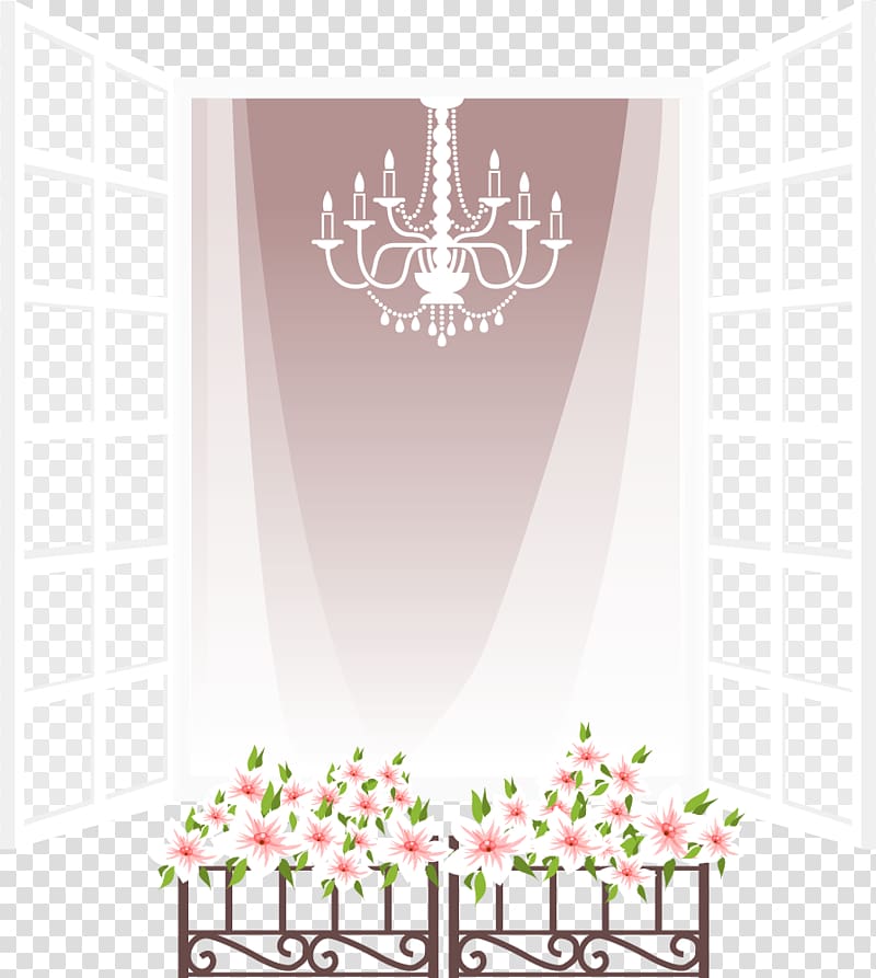 Window Curtain, French window with pink and purple transparent background PNG clipart