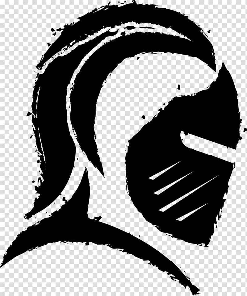 Knight Black and white Logo, lacrosse transparent background PNG clipart