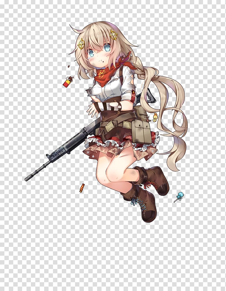 HD wallpaper: weapon, anime, anime girls, short skirt, FN P90, knee-highs |  Wallpaper Flare