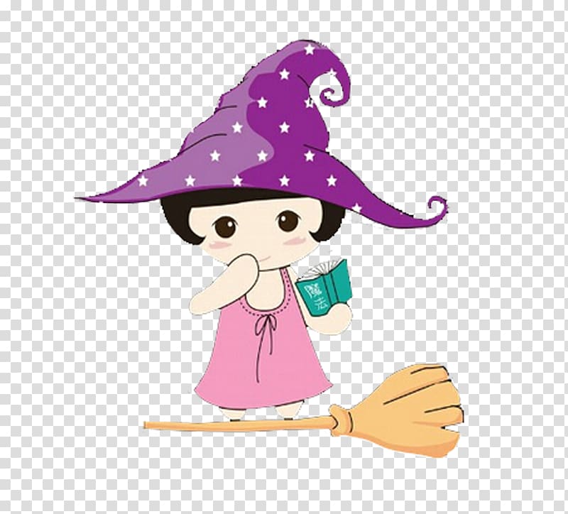 Boszorkxe1ny Magic Illustration, Little Witch transparent background PNG clipart