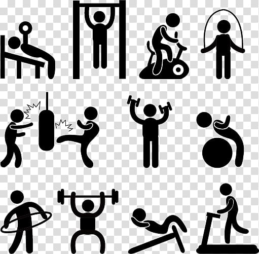 Physical exercise Fitness Centre Exercise equipment, Fitness villain icon transparent background PNG clipart