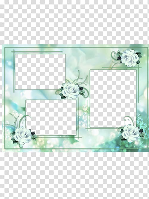 Digital frame frame , White Rose Border transparent background PNG clipart