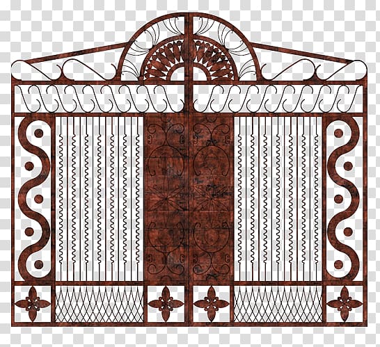 Wrought iron Door Gate, Retro do the old wrought iron entrance doors transparent background PNG clipart