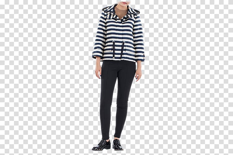 Jeans Tartan Shoulder Leggings Fashion, Blue stripes ladies fashion casual jacket transparent background PNG clipart