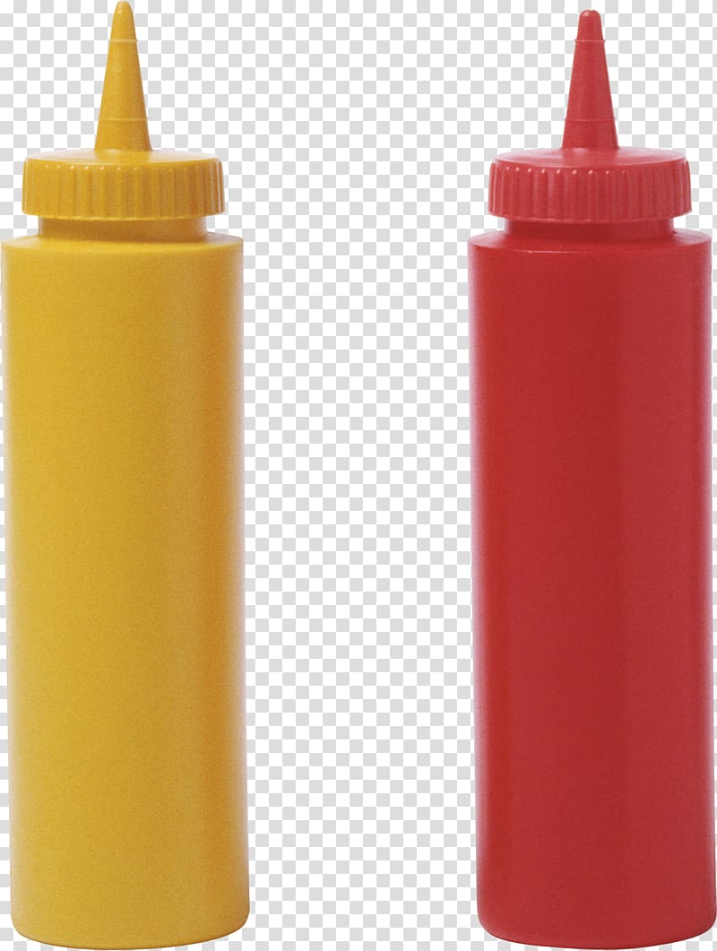 yellow and red plastic bottles collage illustration, Ketchup Mustard Condiment Bottle, ketchup transparent background PNG clipart
