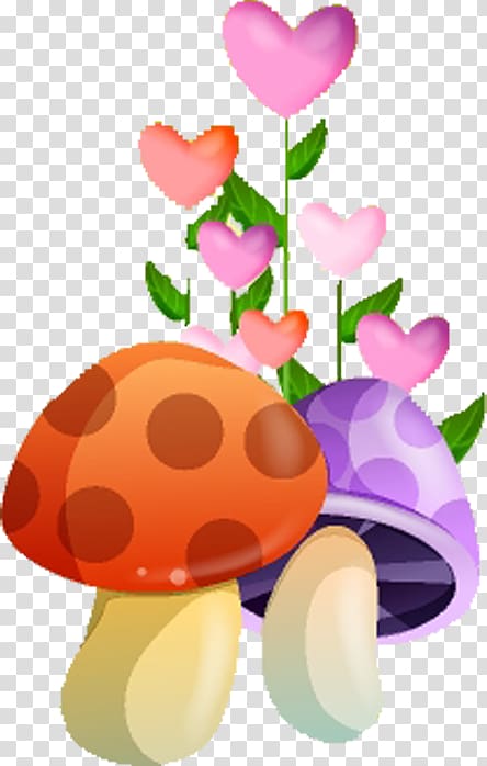 Mushroom Cartoon, Creative cartoon mushroom spring transparent background PNG clipart
