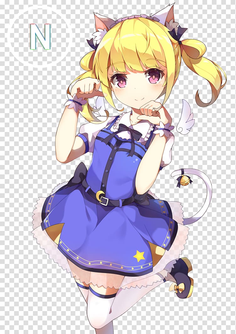 Anime Mangaka Catgirl, Anime neko transparent background PNG clipart