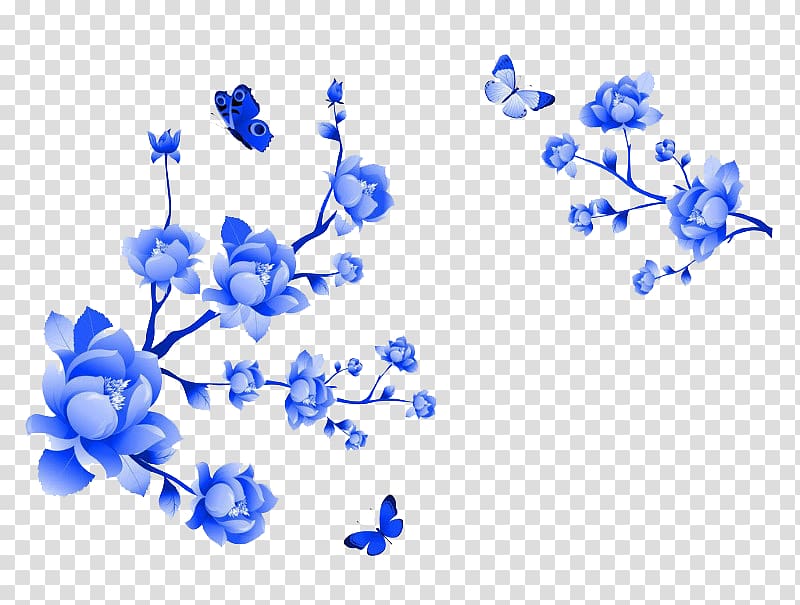 Portable Network Graphics Blue Computer file, blue flower transparent background PNG clipart