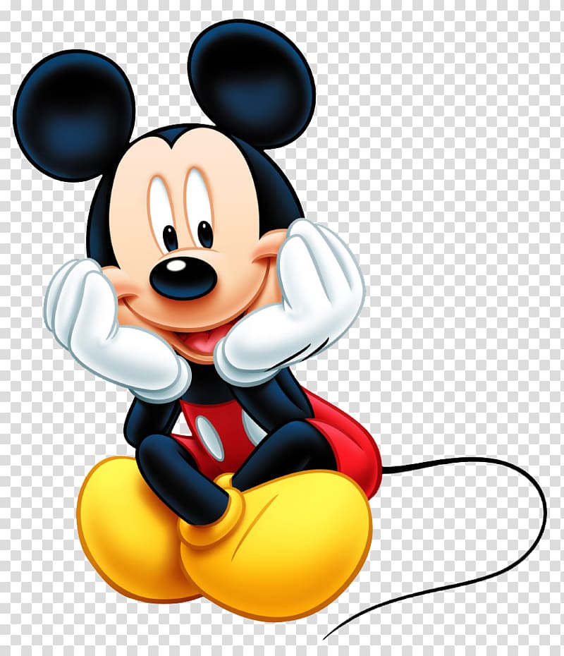 Mickey Mouse sitting crossed legs while putting hands on cheeks illustration, Mickey Mouse Minnie Mouse Computer mouse, mickey transparent background PNG clipart