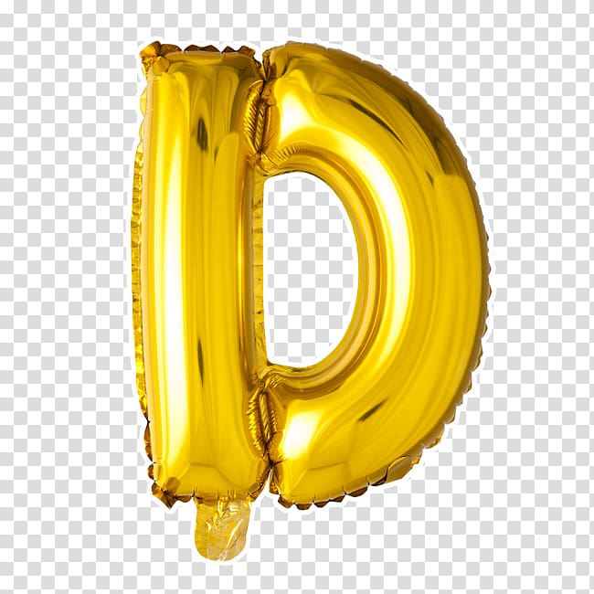 Toy balloon Gold Letter Helium, gold transparent background PNG clipart