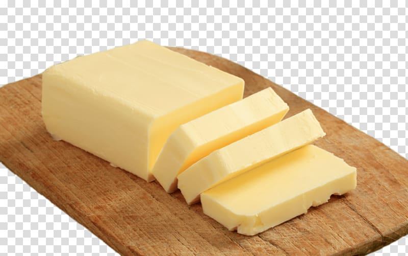 sliced cheese , Butter on Wooden Plank transparent background PNG clipart